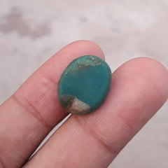 Natural Green Turquoise , Oval Shape, Real Feroza Stone, Dimensions-18x14mm