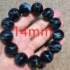 سوار عين النمر الأزرق الطبيعي المعروف أيضًا باسم عين الصقر من الأحجار الكريمة، مقاس 8-18 ملم