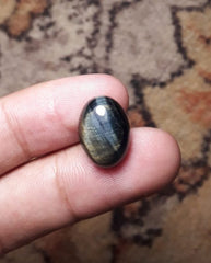 10.3 قيراط كابوشون عين الصقر، عين الصقر، عين النمر الأزرق، الأسبستوس الأزرق - 12 × 16 ملم