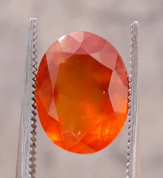 5.4ct Hessonite Garnet - Natural Faceted Hessonite Gem - 12x9.2mm