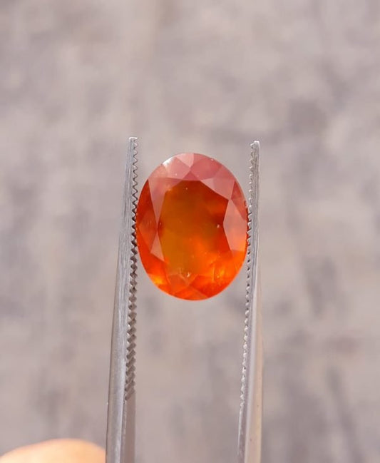 5.4ct Hessonite Garnet - Natural Faceted Hessonite Gem - 12x9.2mm