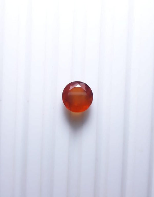 3.8ct Hessonite Garnet - Natural Faceted Hessonite Gem -  9mm