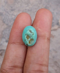 Natural Light Green Turquoise - Persian Qalmi Feroza - Green Feroza - 7.6ct- 14x10mm