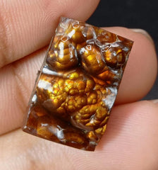 Rectangular Cut Rare Mexican Bubbly Fire Agate - Agata De Fuego