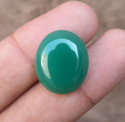 16.2ct Natural Chrysoprase Stone - Cabochon Chrysoprase - Green Chalcedony -20x17x6mm