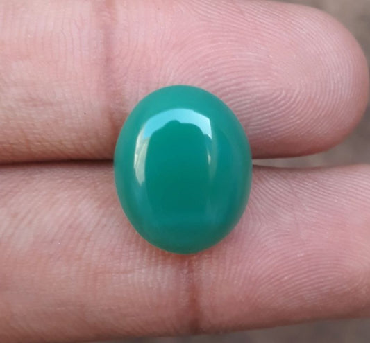 حجر كريسوبريس طبيعي 10.3 قيراط - كابوشون كريسوبريس - العقيق الأخضر -16x13x6 ملم