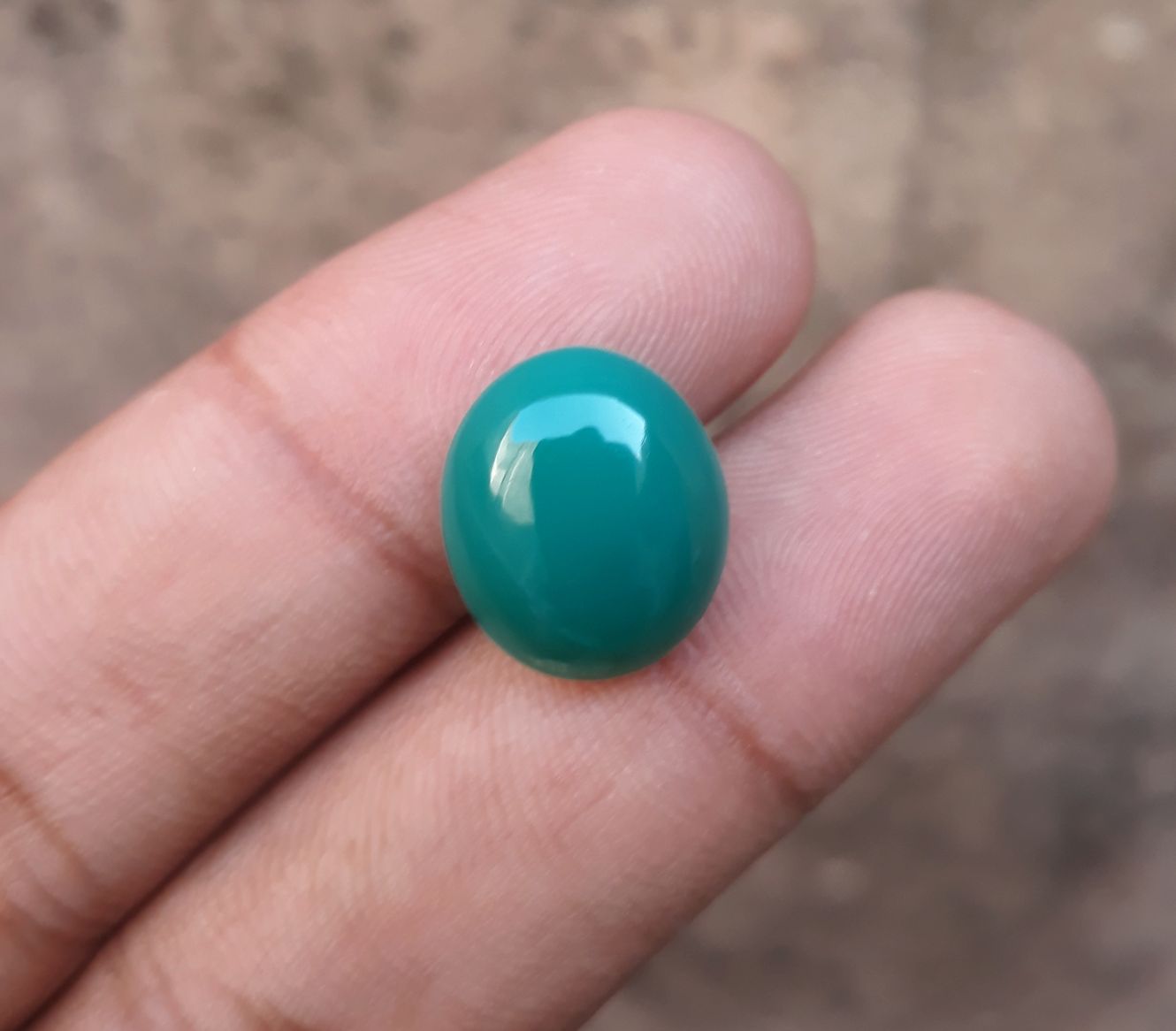 حجر كريسوبريس طبيعي 9.6 قيراط - كابوشون كريسوبريس - العقيق الأخضر -15x13x6 ملم حجر كريسوبريس طبيعي 9.6 قيراط - كابوشون كريسوبريس - العقيق الأخضر -15x13x6 ملم