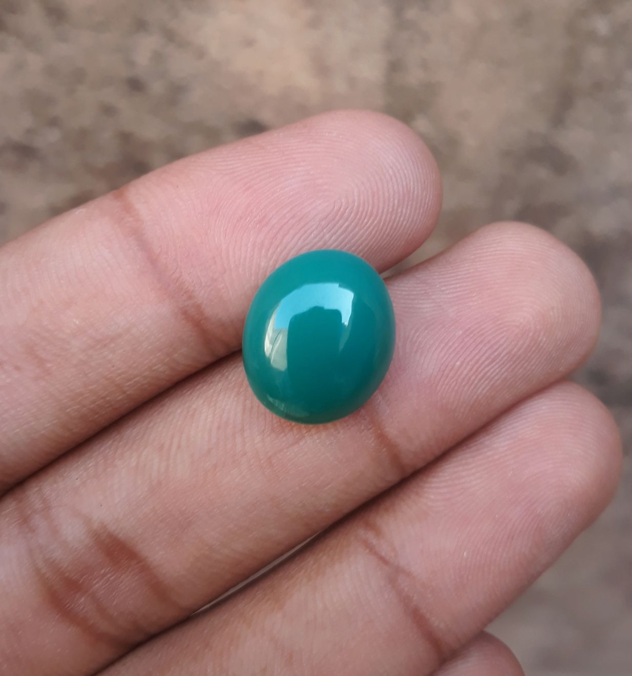حجر كريسوبريس طبيعي 9.6 قيراط - كابوشون كريسوبريس - العقيق الأخضر -15x13x6 ملم حجر كريسوبريس طبيعي 9.6 قيراط - كابوشون كريسوبريس - العقيق الأخضر -15x13x6 ملم
