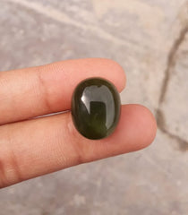 17.3ct اليشم، النفريت اليشم كابوشون، اليشم الأخضر، أحجار اليشم ذات نوعية جيدة - 16x14x9mm