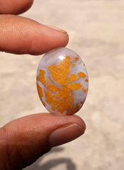 24 قيراط جاسبر - كابوشون جاسبر ذهبي - يشب أصفر - 28.7x21.8 ملم