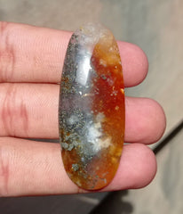 عقيق ماركاسيت متألق آسر من الحجر الطبيعي - 57 × 23 ملم