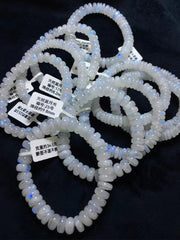 Natural Blue Light Moonstone Gemstone Bracelet, Bead Size 8mm