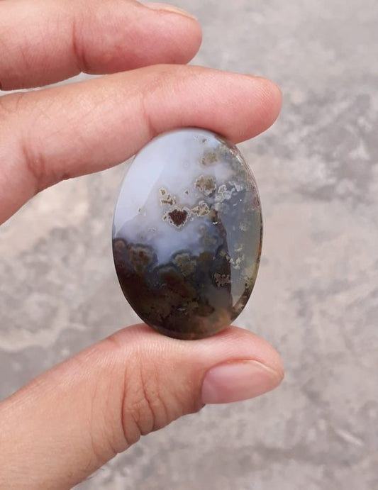 33ct Moss Agate - Green Moss Agate - 35x25x7.2mm