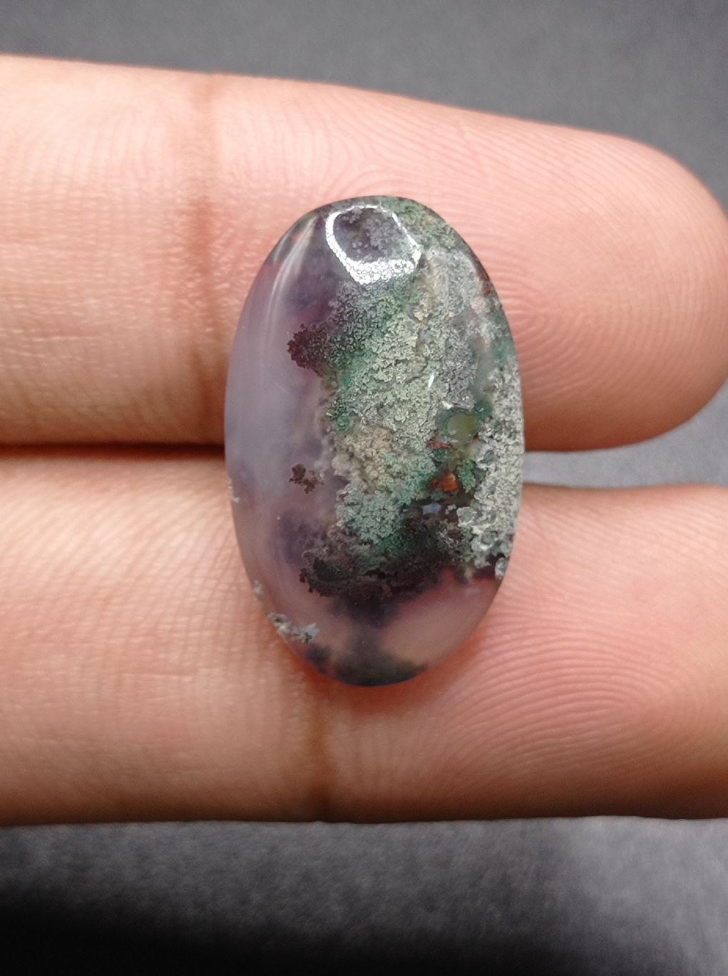 13.4ct Moss Agate - White Moss Agate- 23x14x6mm 13.4ct Moss Agate - White Moss Agate- 23x14x6mm