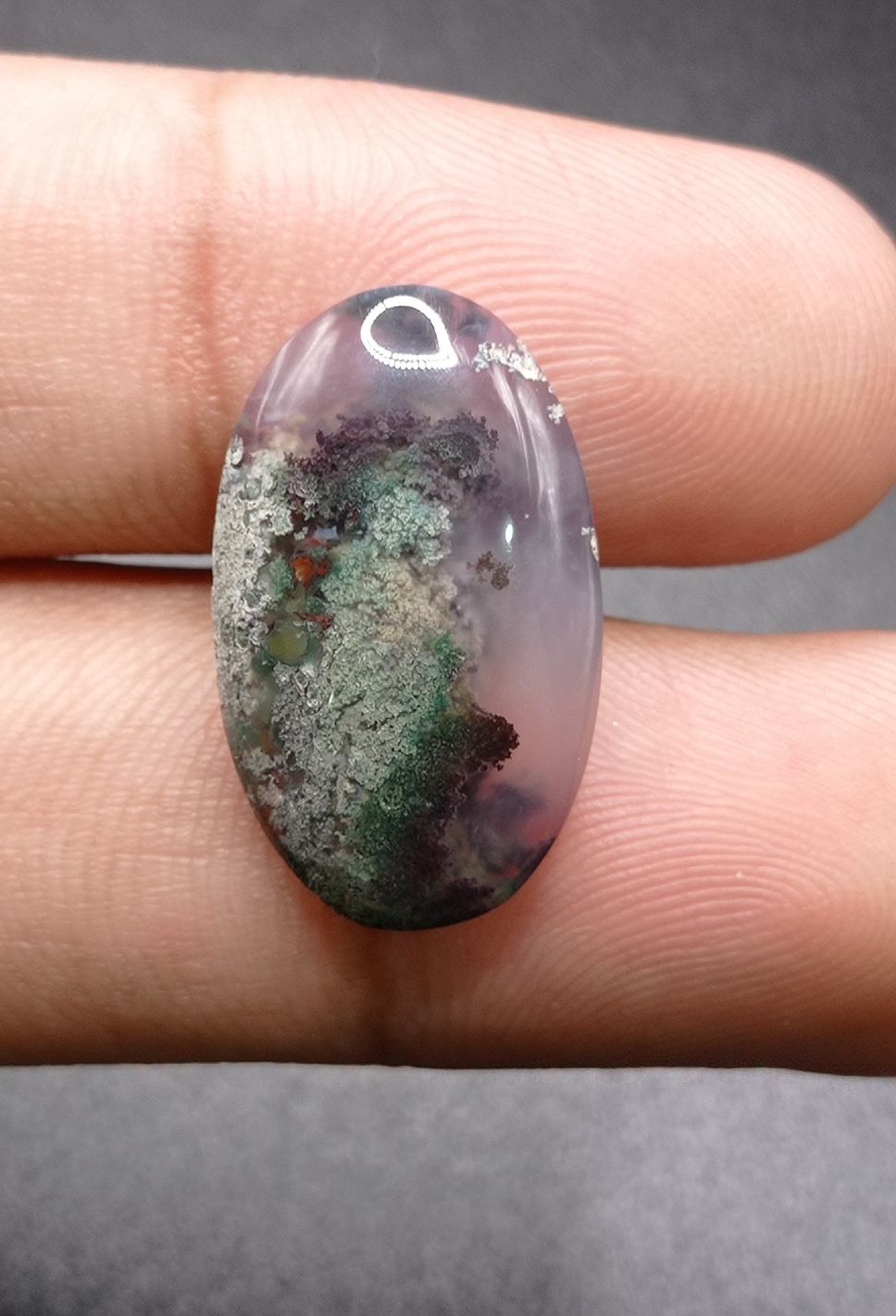 13.4ct Moss Agate - White Moss Agate- 23x14x6mm 13.4ct Moss Agate - White Moss Agate- 23x14x6mm