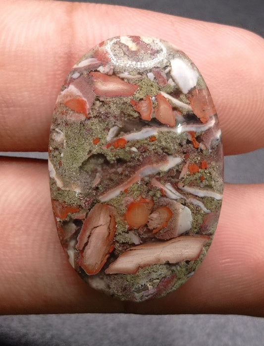 30ct Moss Agate - Green Moss Agate - 31x21x7.5mm