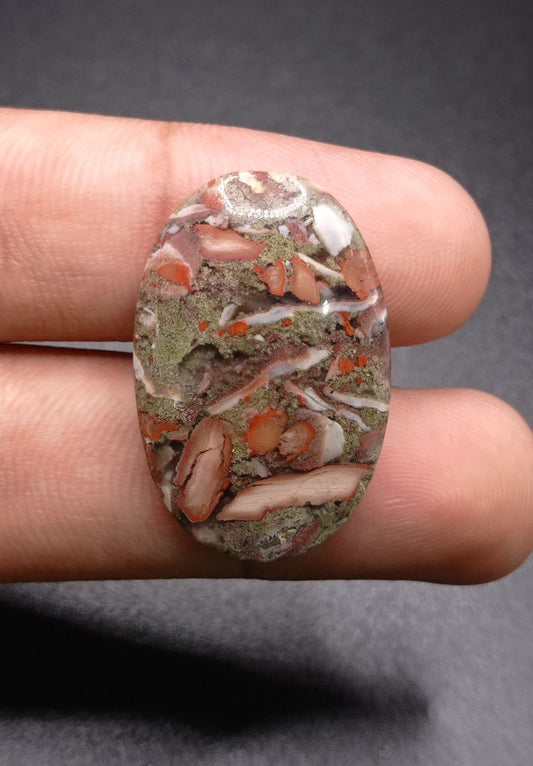 30ct Moss Agate - Green Moss Agate - 31x21x7.5mm