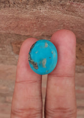 Natural Certified Turquoise with Pyrite - Blue Matrix Turquoise - Shajri Feroza-25.1Ct-20x17mm