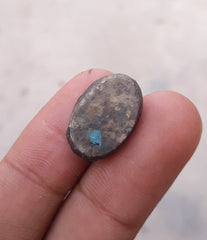 13ct Turquoise with Pyrite - Shajri Feroza - 19x13mm
