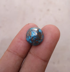 16.3ct Turquoise with Pyrite - Shajri Feroza - 15x14mm