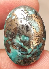 Natural Turquoise with Pyrite - Blue Matrix Turquoise - Shajri Feroza-24Ct