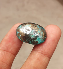 Natural Turquoise with Pyrite - Blue Matrix Turquoise - Shajri Feroza-24Ct