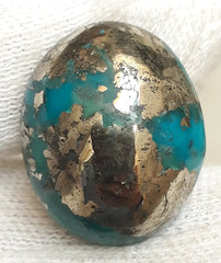 Natural Turquoise with Pyrite - Blue Matrix Turquoise - Shajri Feroza-40.1Ct