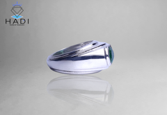 خاتم زمرد طبيعي مطلي بالذهب الأبيض عيار 14 قيراط عيار 1.9 قيراط - مصنوع من الفضة الإسترليني - تصميم مثالي وأنيق