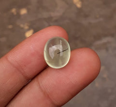 12.3ct Prehnite Cabochon - Rutile Prehnite - also called Grape Jade, Green Moonstone - 14x12mm