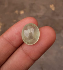 17.4ct Prehnite Cabochon - also called Grape Jade, Green Moonstone - 16x13mm