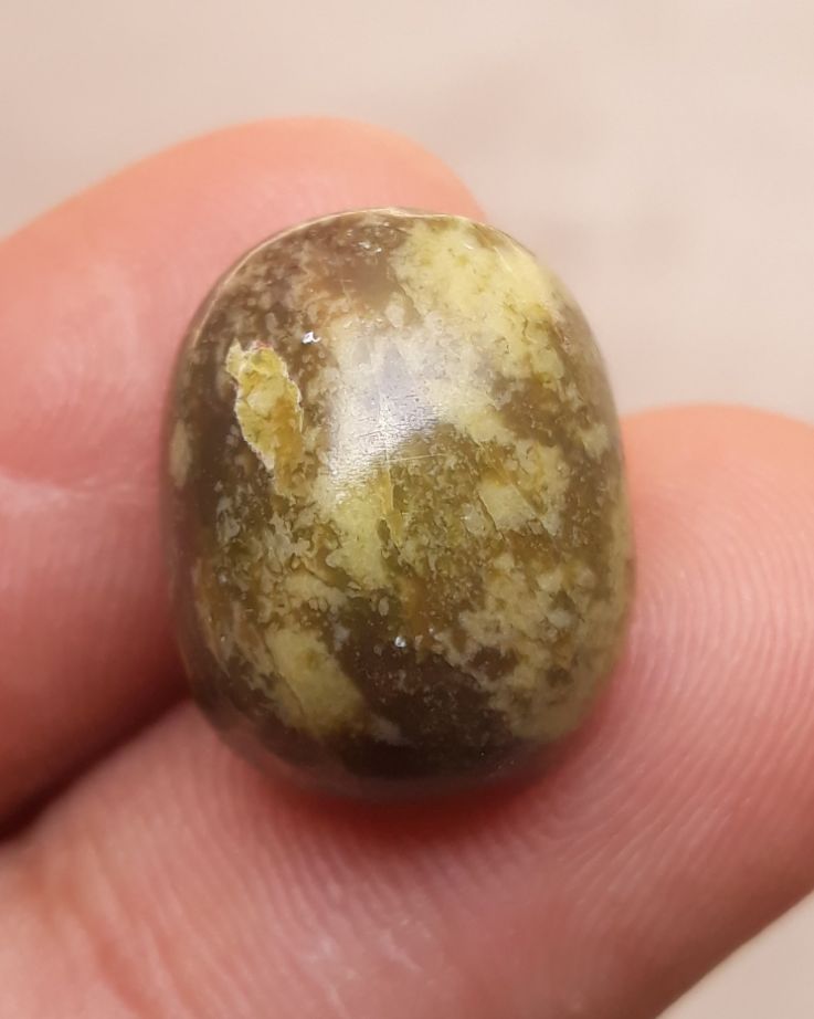 15.7ct Serpentine Cabochon - Shah Maqqsood - Zehrmora - 16.9x13mm 15.7ct Serpentine Cabochon - Shah Maqqsood - Zehrmora - 16.9x13mm