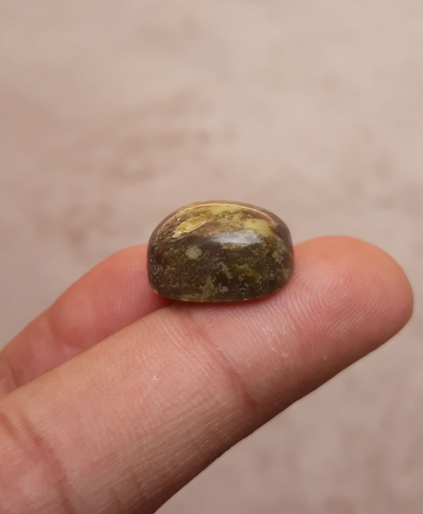 15.7ct Serpentine Cabochon - Shah Maqqsood - Zehrmora - 16.9x13mm 15.7ct Serpentine Cabochon - Shah Maqqsood - Zehrmora - 16.9x13mm