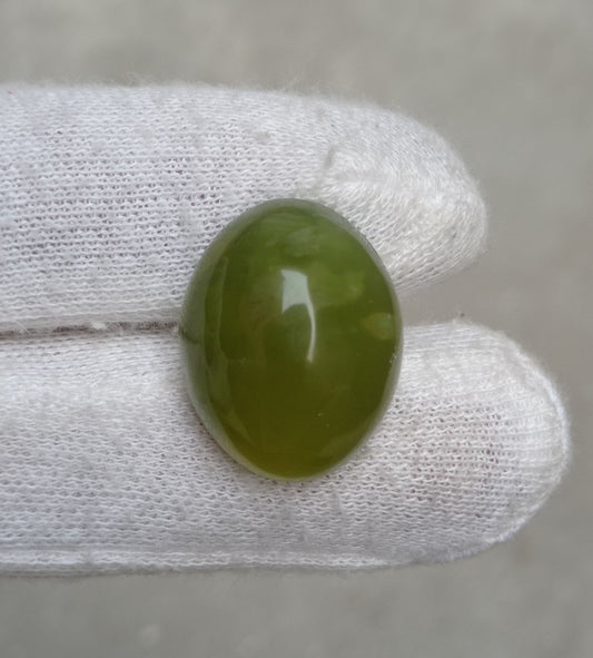 36.25ct Natural High Quality Translucent Serpentine Cabochon - Shah Maqqsood - Zehrmora - 24x19x11mm