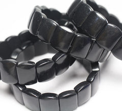 Natural Brilliance Shungite Gemstone Bracelet, Sizes 12*16mm