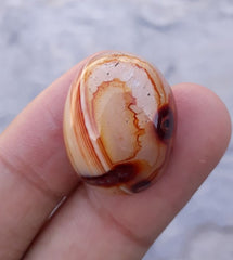 Bi-color Agate Cabochon- Sulaimani Aqeeq - 24x20mm