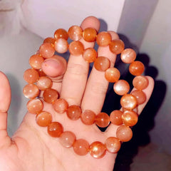 سوار من حجر الشمس البرتقالي الطبيعي، مقاسات 8-13 ملم