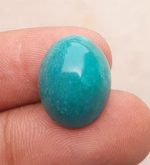Natural Teal Green Turquoise - Green Turquoise - 17.3ct- 18x14mm