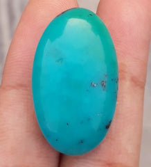 Natural Teal Green Turquoise - Green Turquoise - 34.2ct- 29x17mm