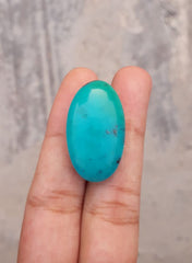 Natural Teal Green Turquoise - Green Turquoise - 34.2ct- 29x17mm