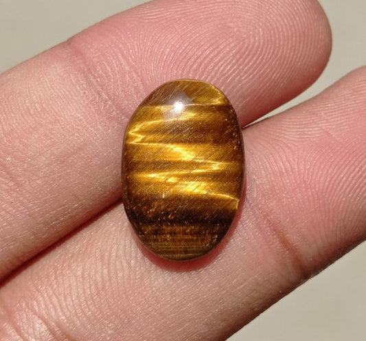 9.5ct Tiger Eye Cabochon - June Birthstone - June Birthstone -  20x13x14mm