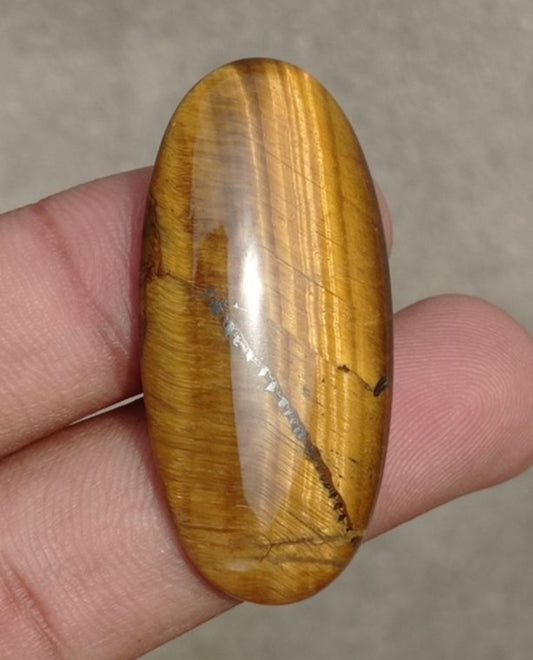 45.4ct Tiger Eye Cabochon - June Birthstone - June Birthstone -  45x21x6mm