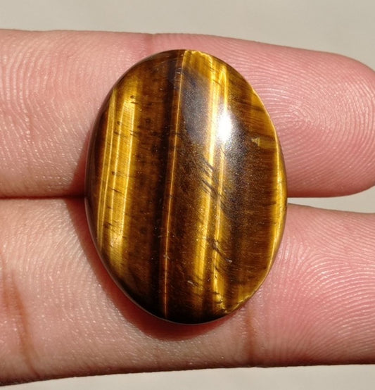 35.6ct Tiger Eye Cabochon - June Birthstone - June Birthstone -  29.5x22x7mm
