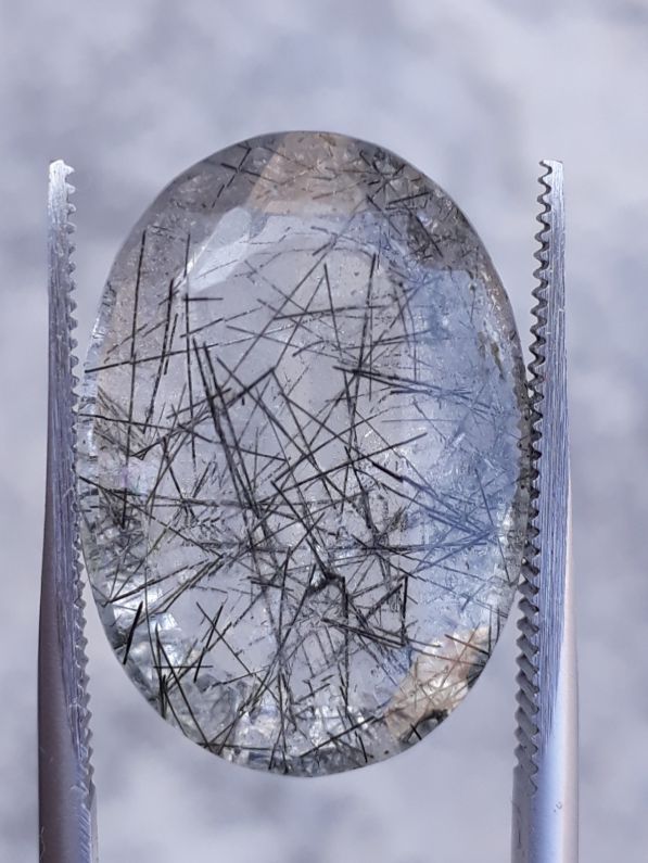 18.30ct Black Tourmalated Quartz - Black Rutile Quartz - Rutilated Quartz 18.30ct Black Tourmalated Quartz - Black Rutile Quartz - Rutilated Quartz