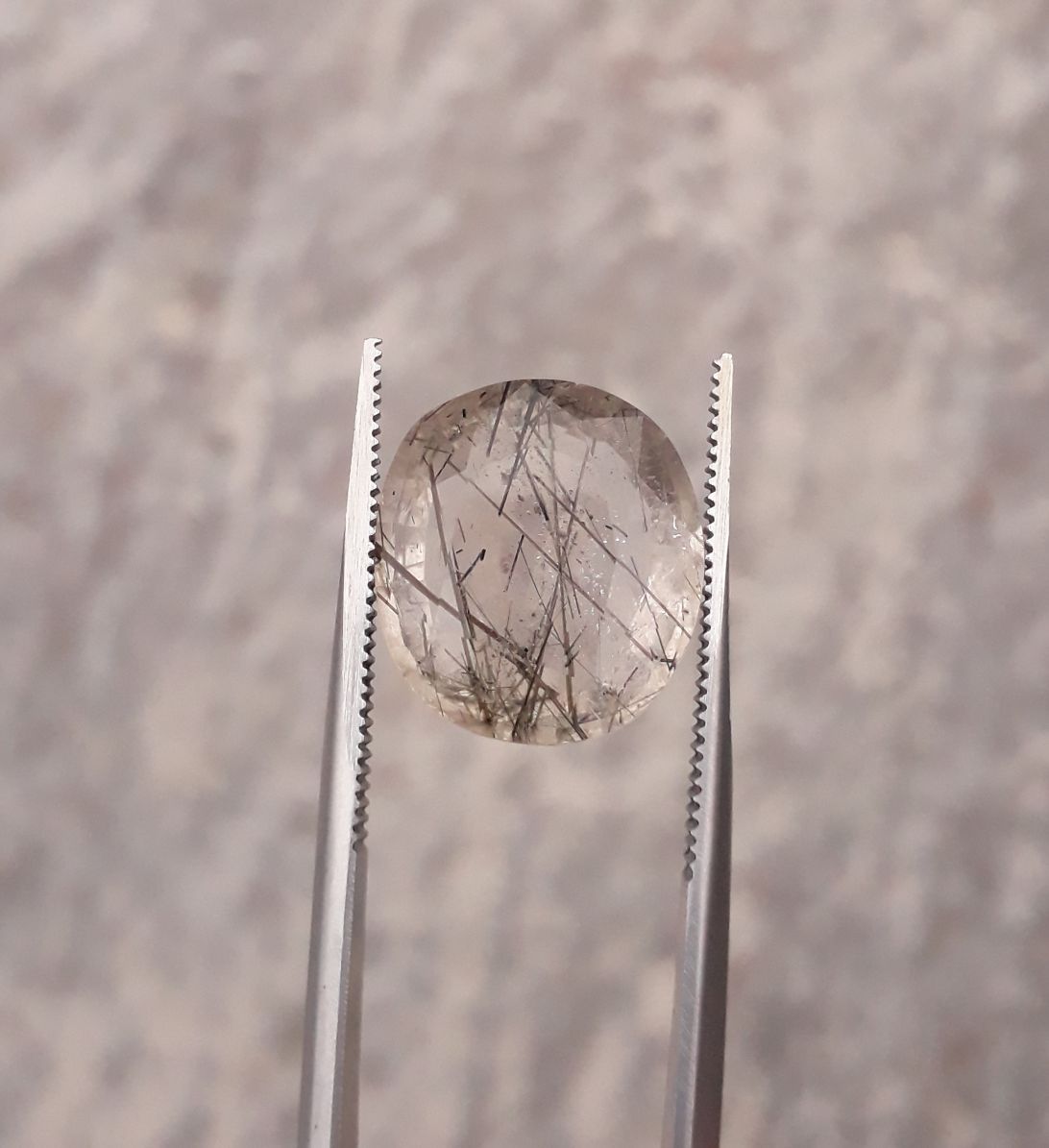 8.75ct Black Tourmalated Quartz - Black Rutile Quartz - Rutilated Quartz 8.75ct Black Tourmalated Quartz - Black Rutile Quartz - Rutilated Quartz