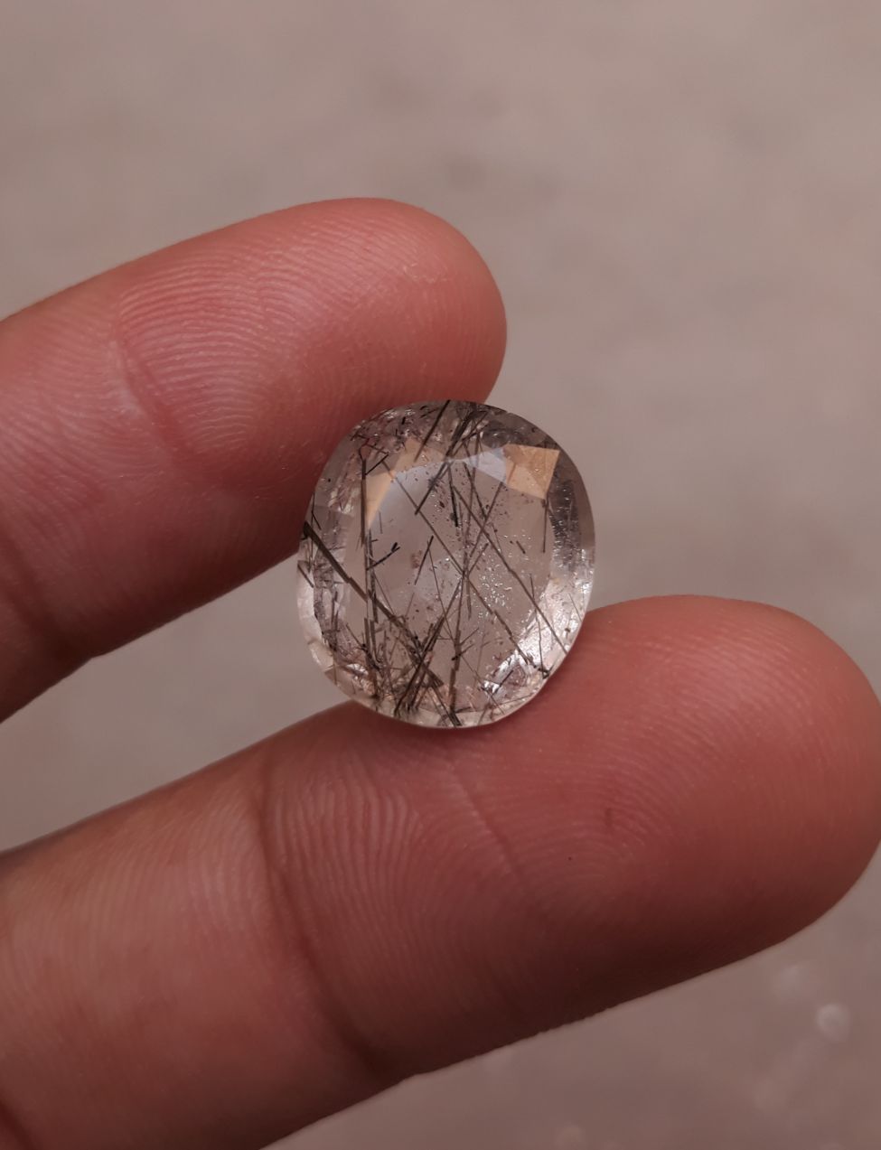 8.75ct Black Tourmalated Quartz - Black Rutile Quartz - Rutilated Quartz 8.75ct Black Tourmalated Quartz - Black Rutile Quartz - Rutilated Quartz