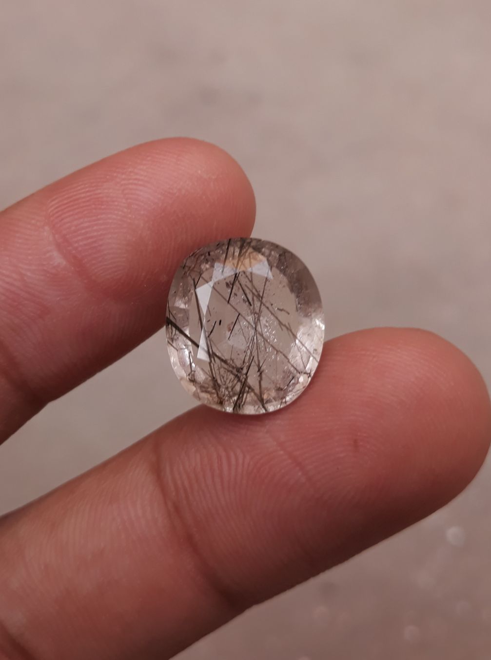 8.75ct Black Tourmalated Quartz - Black Rutile Quartz - Rutilated Quartz 8.75ct Black Tourmalated Quartz - Black Rutile Quartz - Rutilated Quartz