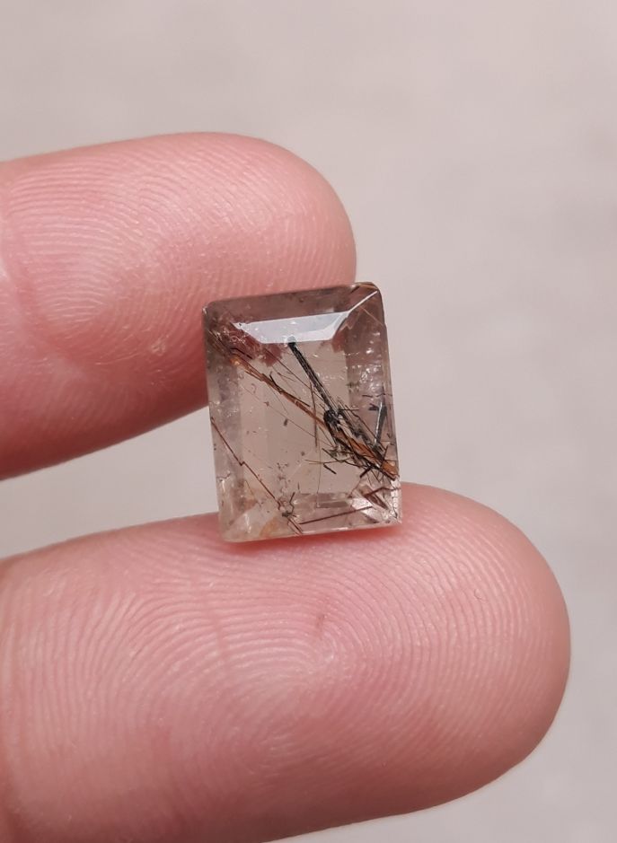 5.40ct Black Tourmalated Quartz - Black Rutile Quartz - Rutilated Quartz 5.40ct Black Tourmalated Quartz - Black Rutile Quartz - Rutilated Quartz