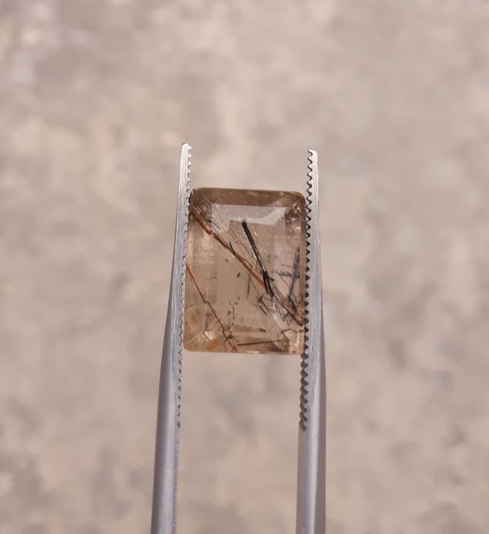 5.40ct Black Tourmalated Quartz - Black Rutile Quartz - Rutilated Quartz 5.40ct Black Tourmalated Quartz - Black Rutile Quartz - Rutilated Quartz