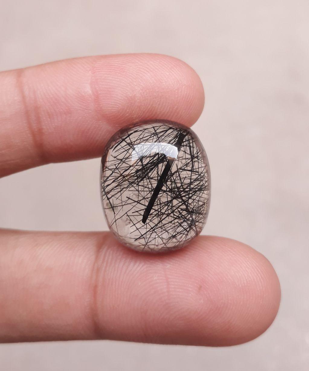 25ct Black Tourmalated Quartz -  Quartz - Rutilated Quartz - 21x18x9mm 25ct Black Tourmalated Quartz -  Quartz - Rutilated Quartz - 21x18x9mm