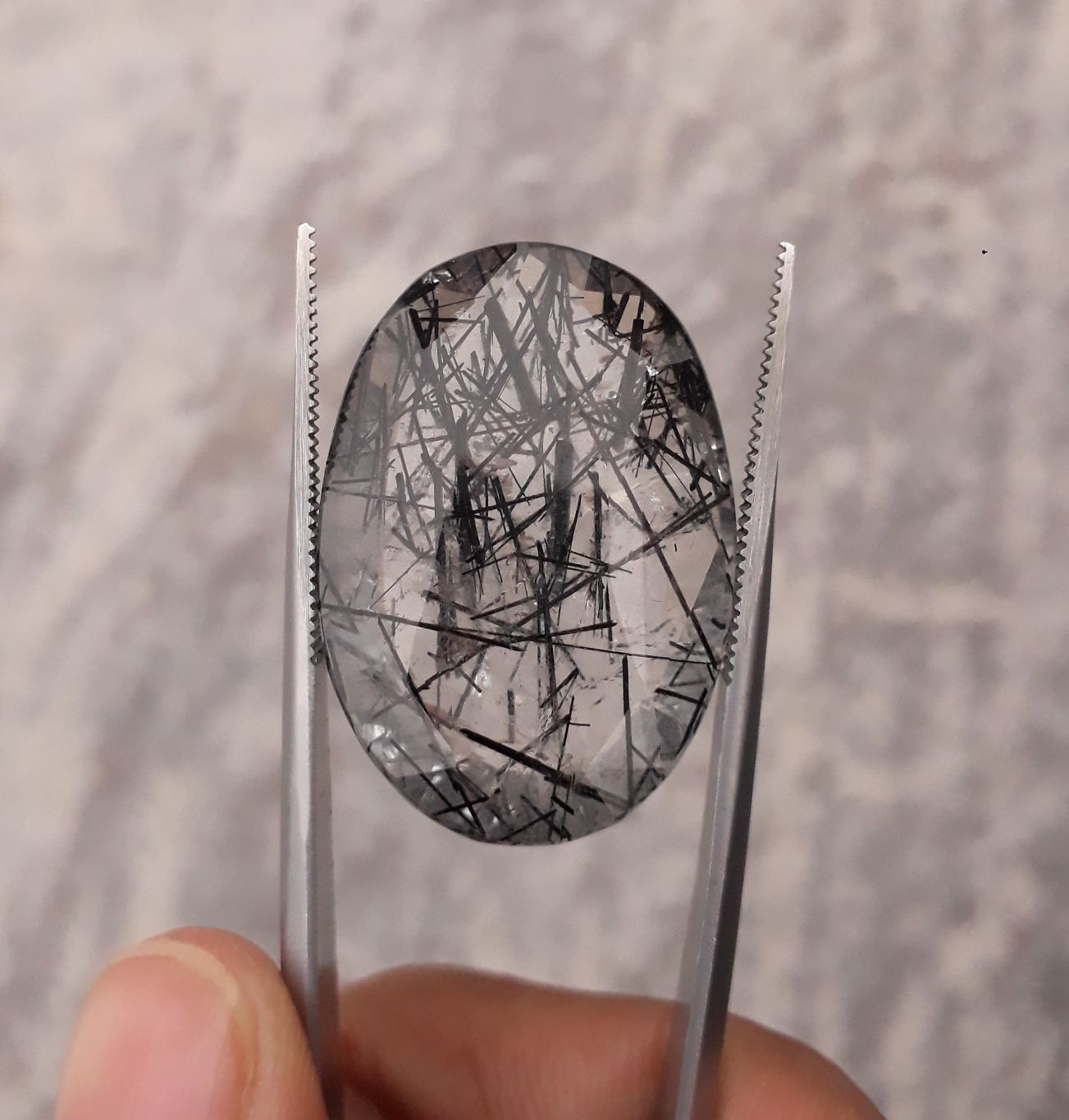 45.30ct Black Tourmalated Quartz - Black Rutile Quartz - Rutilated Quartz 45.30ct Black Tourmalated Quartz - Black Rutile Quartz - Rutilated Quartz